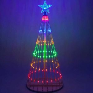 LED Karácsonyfa Forma Fényfüzér (1.65 m, 204 LED) RGb színes , 8 Programos