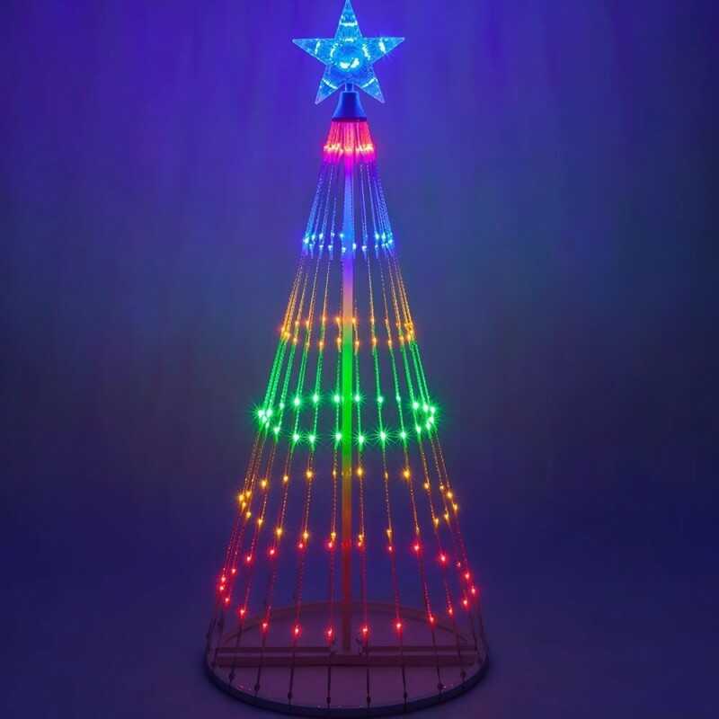 LED Karácsonyfa Forma Fényfüzér (1.65 m, 204 LED) RGb színes , 8 Programos