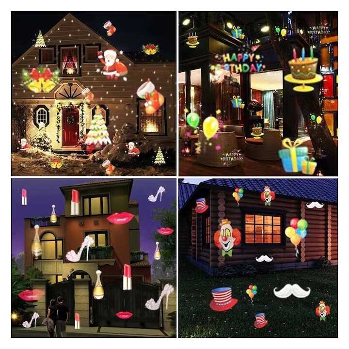 karácsonyi Kültéri LED Projektor 50 Mintával, Vízálló 220 v karácsoyni mintákkal - Image 6