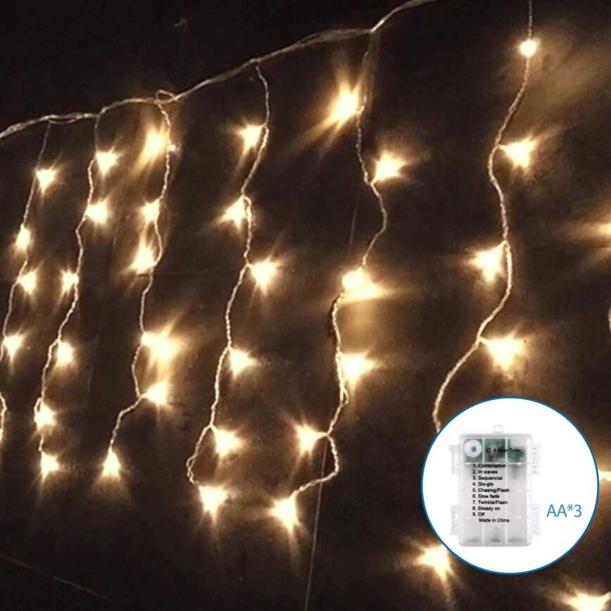 Aigostar Elemes Karácsonyi Jégcsap LED Fényfüzér, 15 m, 300 LED, kültéri, melegfehér 8 programos - Image 4