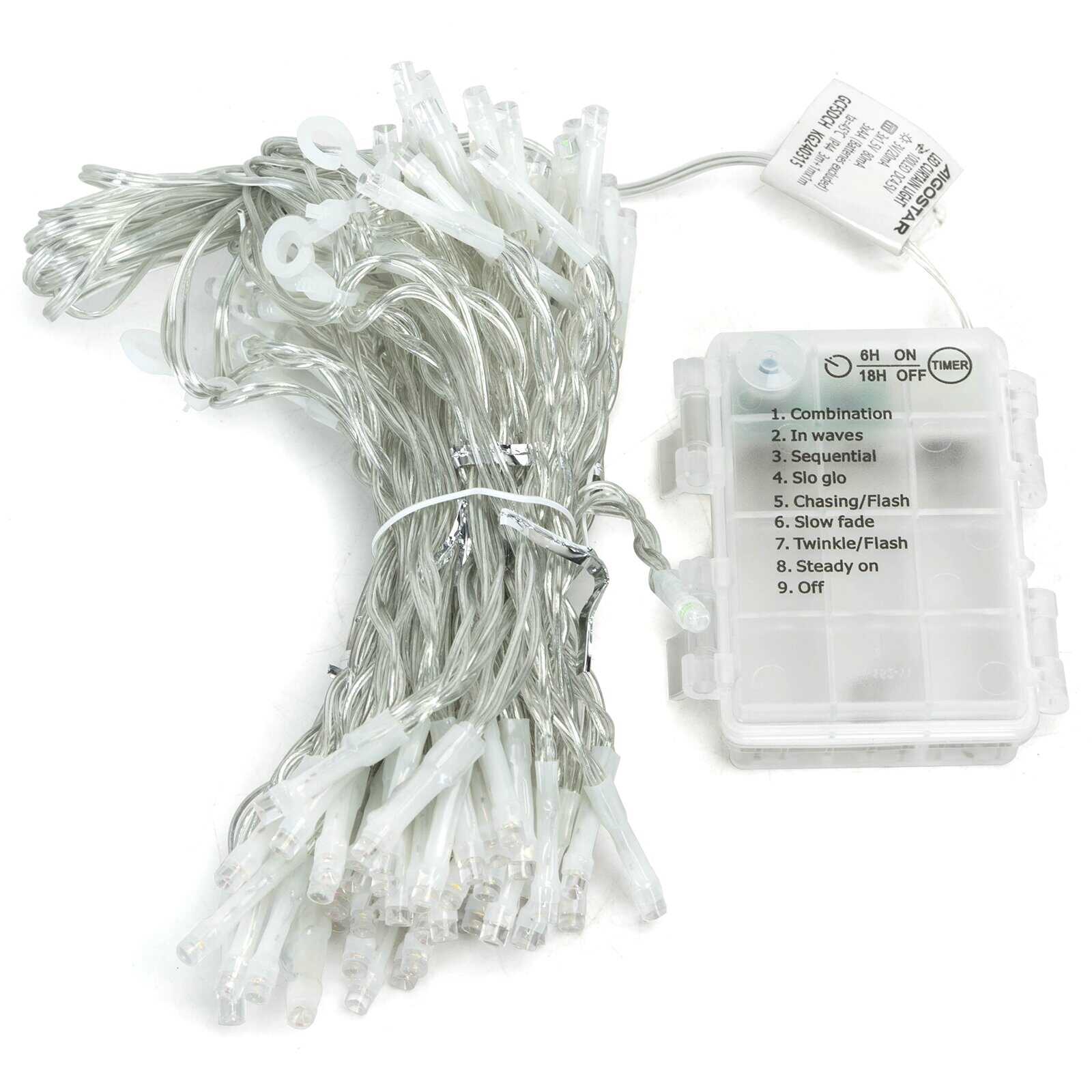 Aigostar Elemes Karácsonyi Fényfüggöny, 2x2 m, 200 LED, kültéri, melegfehér 8 programos - Image 6