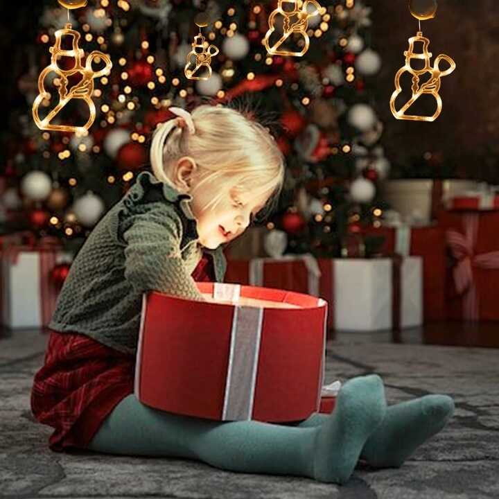 Aigostar Ledes Hóember Ablak és karácsonyfa Dekoráció, 10 LED, elemes, melegfehér 20 cm - Image 4