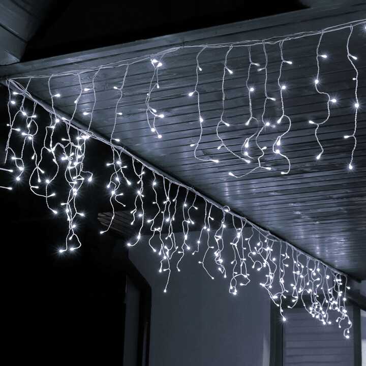 Aigostar Elemes Karácsonyi Jégcsap LED Fényfüzér, 15 m, 300 LED, kültéri, hidegfehér 8 programos - Image 5
