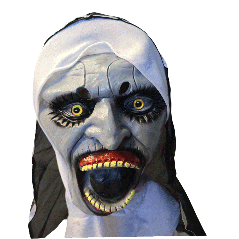 Halloweeni rémisztő apáca gumi maszk