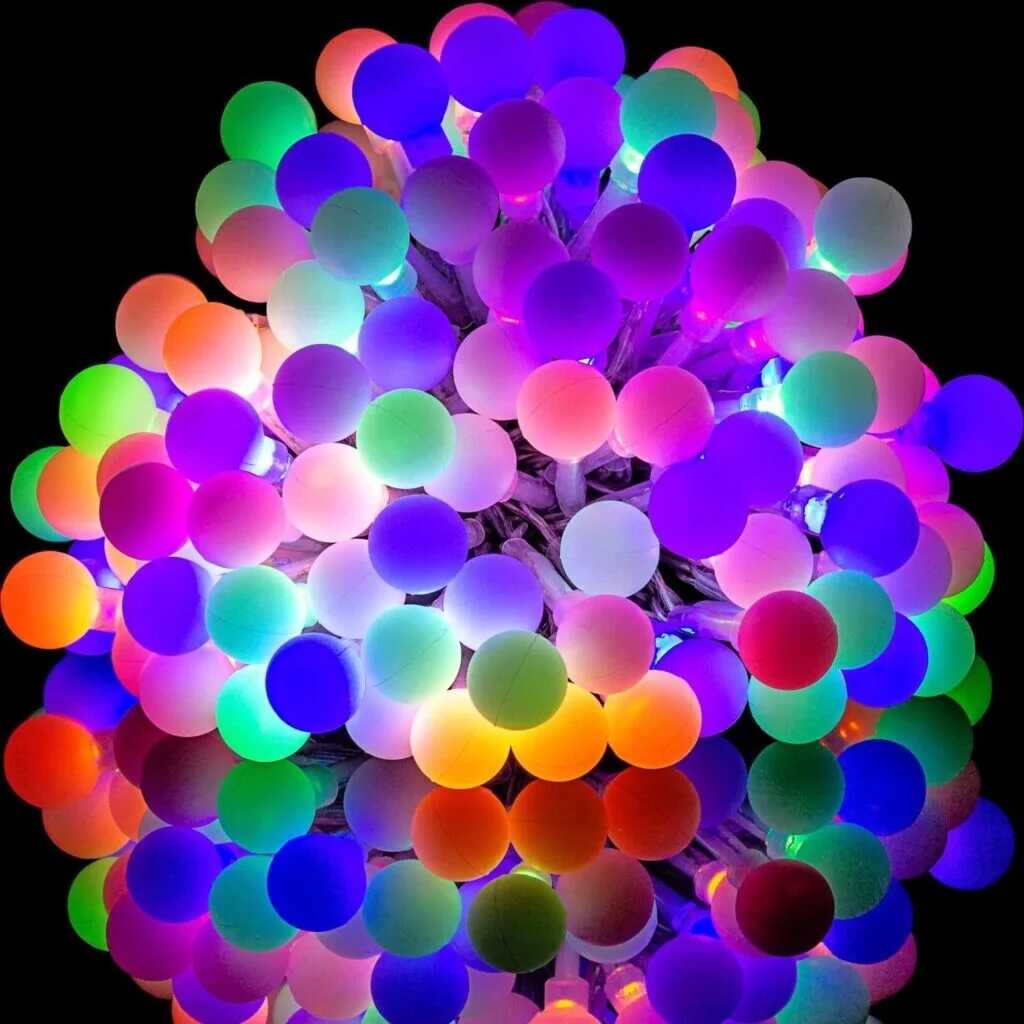 Aigostar Dekoratív LED Fényfüzér, gömb izzó lánc karácsonyi fényfüzér 5 méteres, 50 LED, rgb led , 220V - Image 9