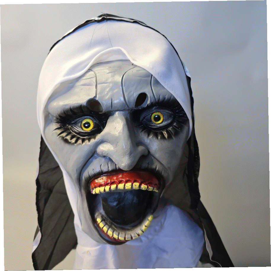 Halloweeni rémisztő apáca gumi maszk - Image 2