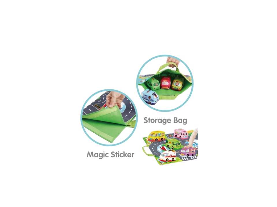 Puha plüss játékautók , táskává alakítható játszószönyeggel - Image 5