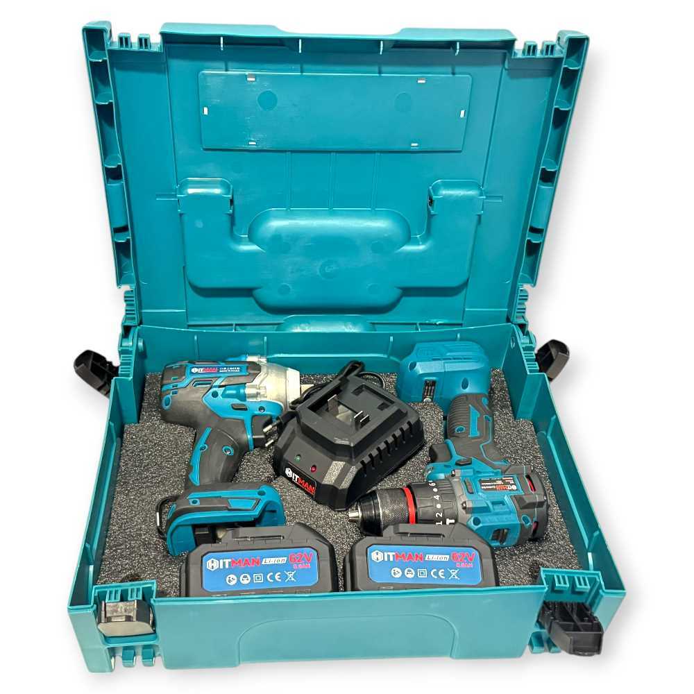 Hitman HT-BBS-6253Pi Akkumulátoros Készlet - 62V, 8.0Ah, Fúró és Kerékkulcs - Image 5