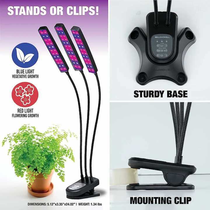 Növénynevelő UV Lámpa, 3 világítópaneles, Állítható Fényerővel és Időzítővel - Image 4