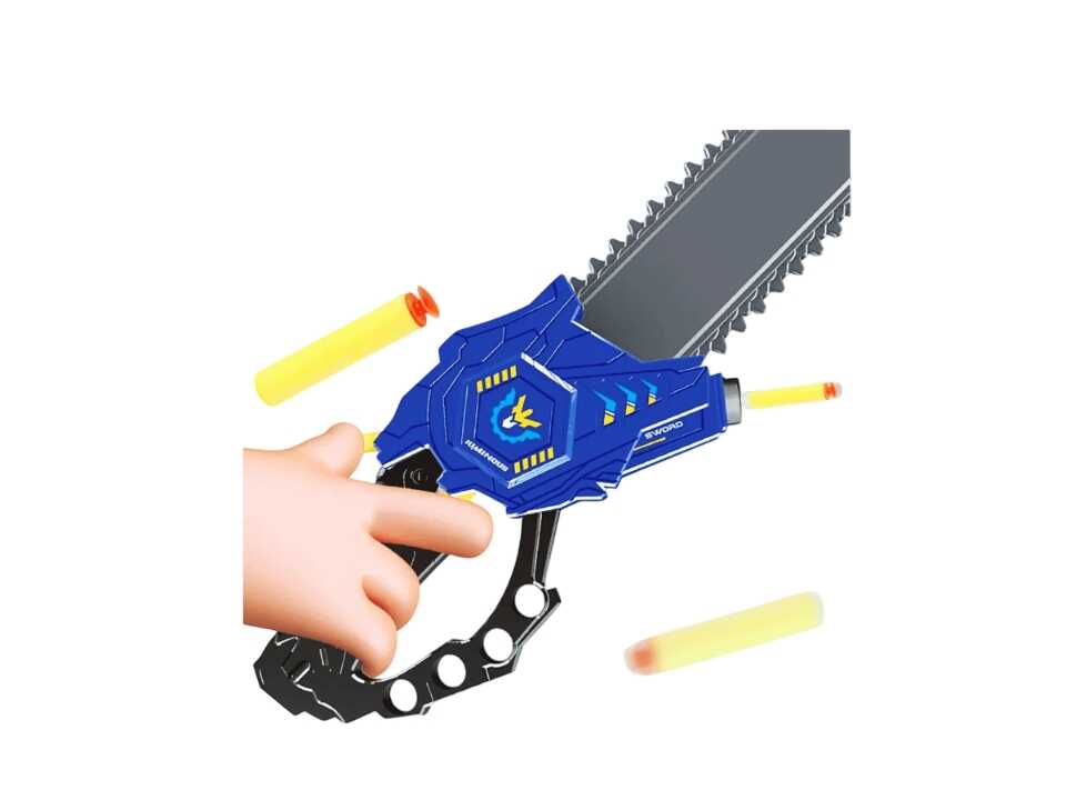 Láncfűrész formájú játékfegyver , 6 db puha tölténnyel - Image 5