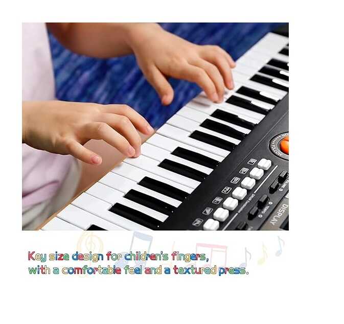 Hordozható gyermekzongora kottatartóval és mikrofonnal , 61 billentyű ,LCD kijelzővel és USB bemenet - Image 5