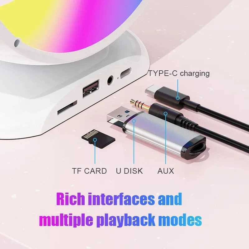 YS-110 Karaoke hangszóró 1db vezeték nélküli mikrofonnal, fénnyel, fehér - Image 3