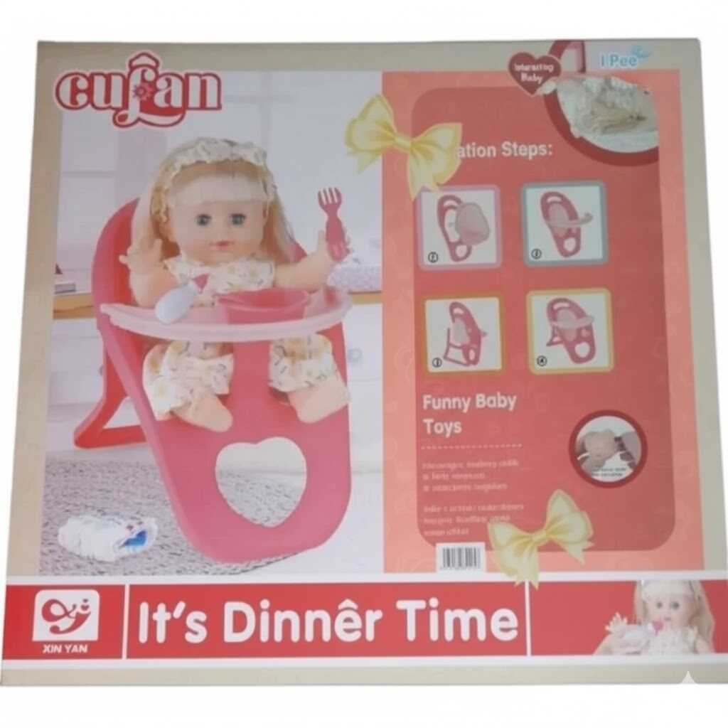 Játék baba etetőszékkel és egyéb kiegészítőkkel - Image 4