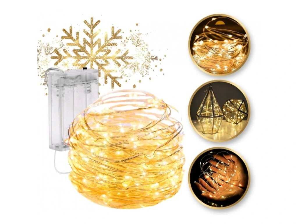 Aigostar elemes Drót Dekorációs Fényfűzér karácsonyfa égősor 5 méter 50 led Melegfehér beltéri - Image 6