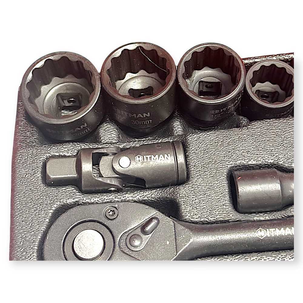 Hitman HA-6818 Erősített 12″ 12-pont Dugókulcs Készlet – 26 Részes Fém Kofferben - Image 7