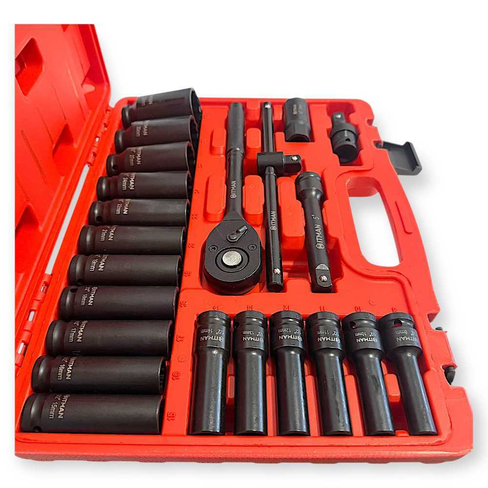 Hitman HA-6844 Gépi Dugókulcs Készlet – 23 Részes, 1/2″, 12-lapfejű Kivitel - Image 6