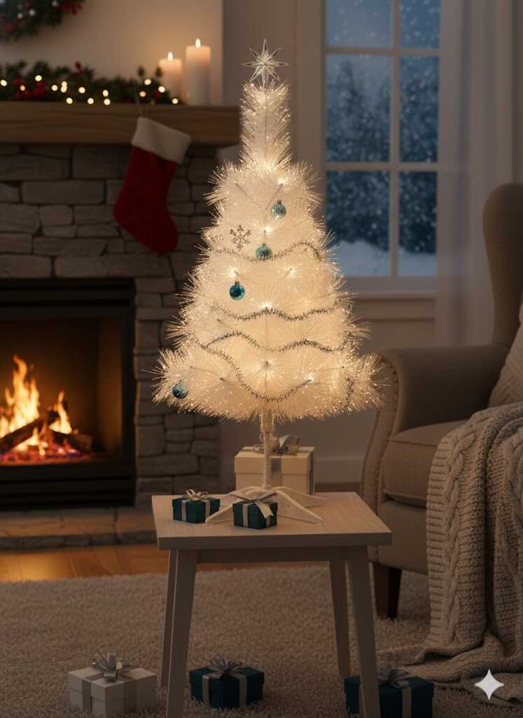 Hófehér karácsonyfa, Műfenyő prémium hosszú tövissel tűlevelű talpal 90 Cm - Image 3