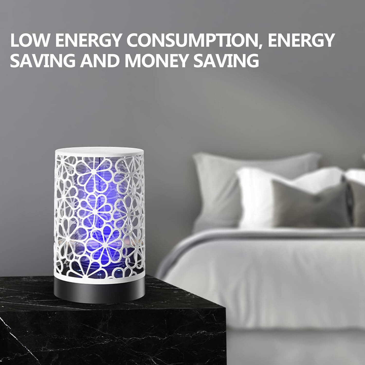 Dizájnos, virágmintás UV rovarcsapda, 1.5W teljesítménnyel, USB-s tápellátással - Image 7