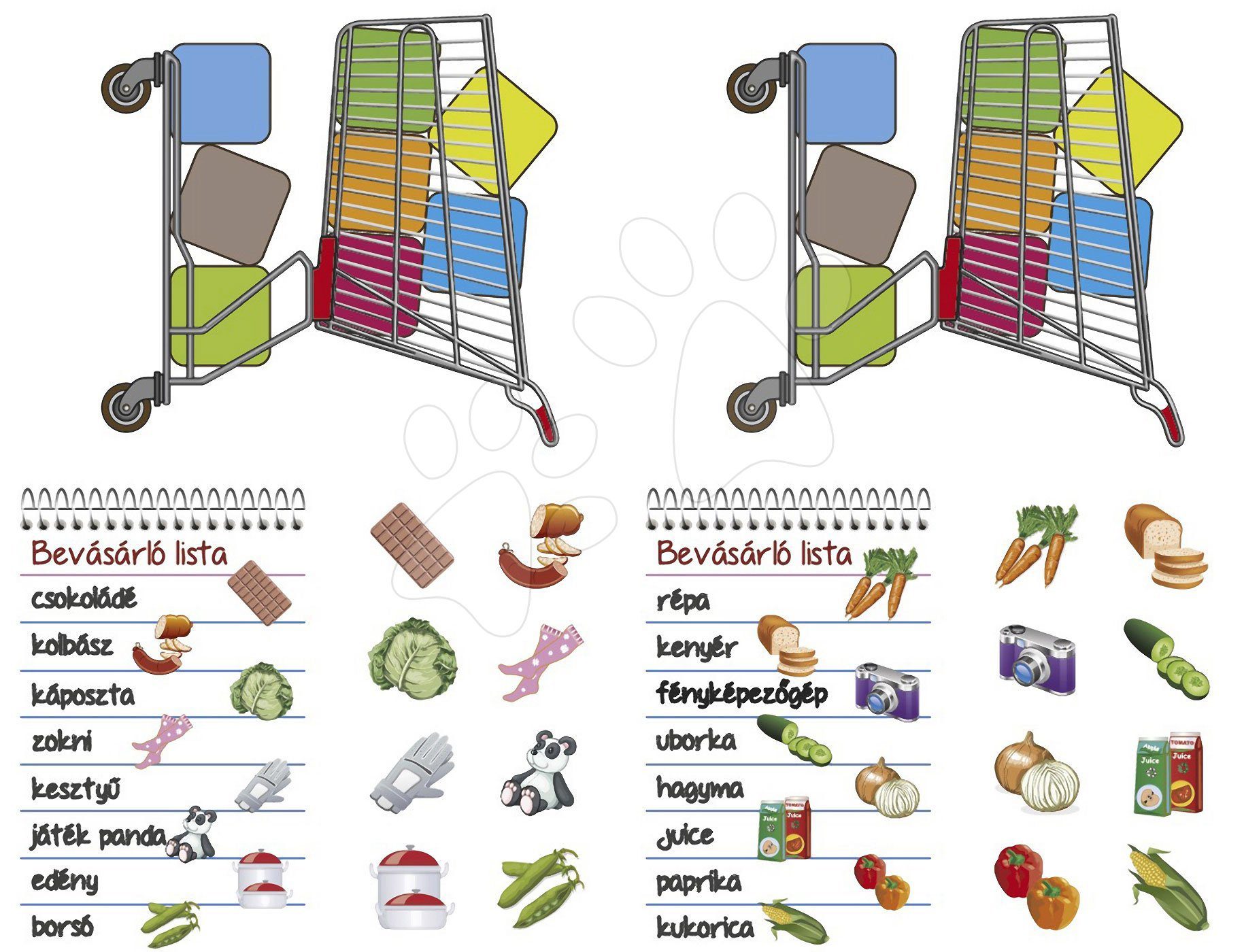 Társasjáték Bevásárló lista memória és oktatójáték az élelmiszerekről - Image 3