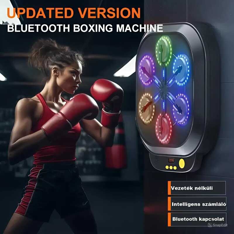 Elektromos Boxgép /Boxfal , bluetooth csatlakozás, led világítással és pontszámlálóval , 44×38 cm - Image 6