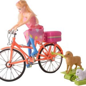 Elemmel müködő bicikliző játék baba