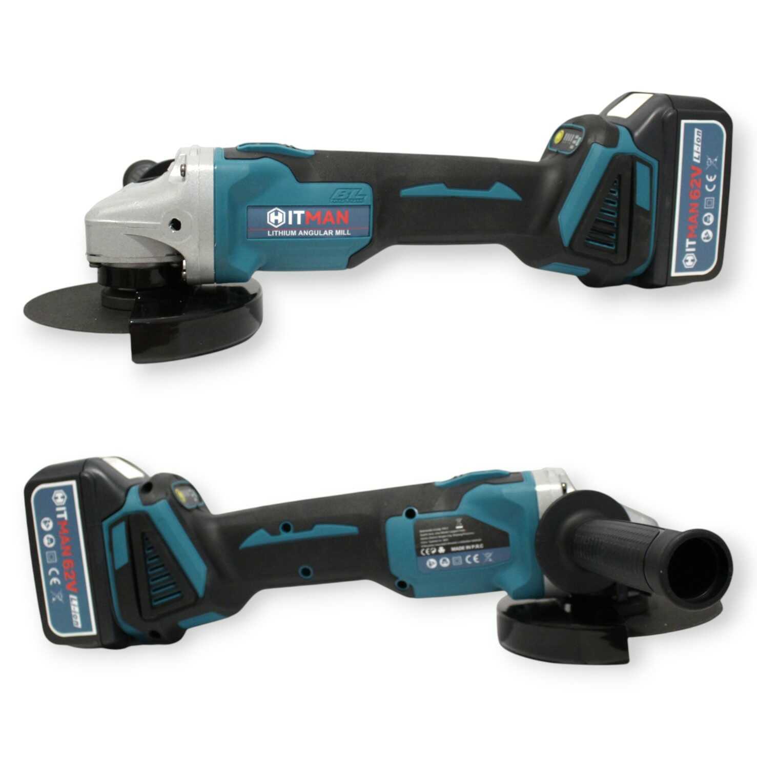 Hitman HT-BACD-3777LX Profi Akkus Szerszámkészlet, 62V, 3 az 1-ben: Ütvefúró, Ütvecsavarozó, Sarokcsiszoló - Image 6