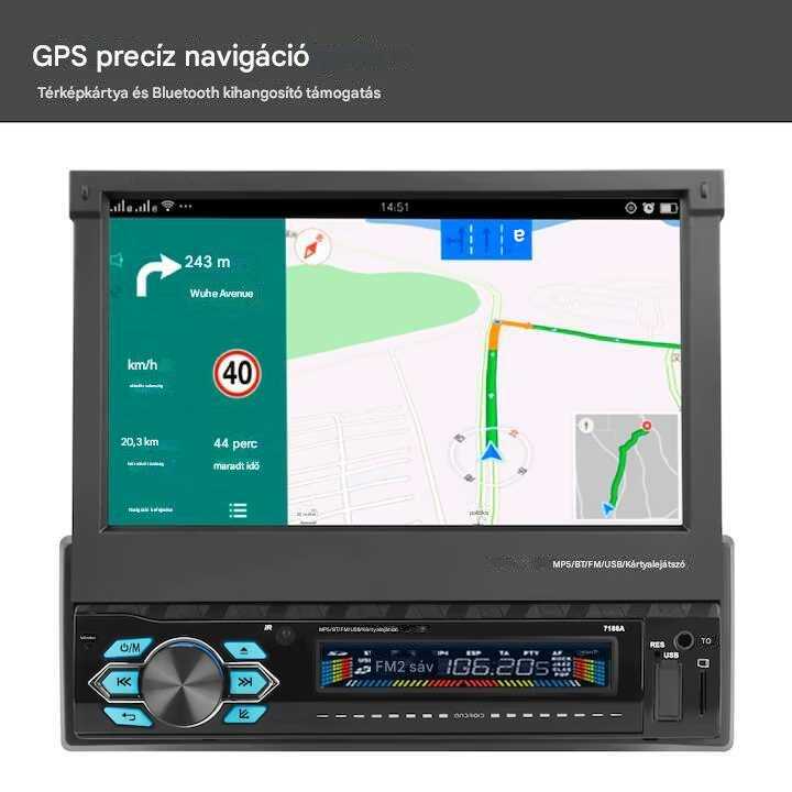 TASBEL MODEL-6 Autós Multimédia Fejegység, WiFi, GPS, 1024x600 Érintőképernyő - Image 6