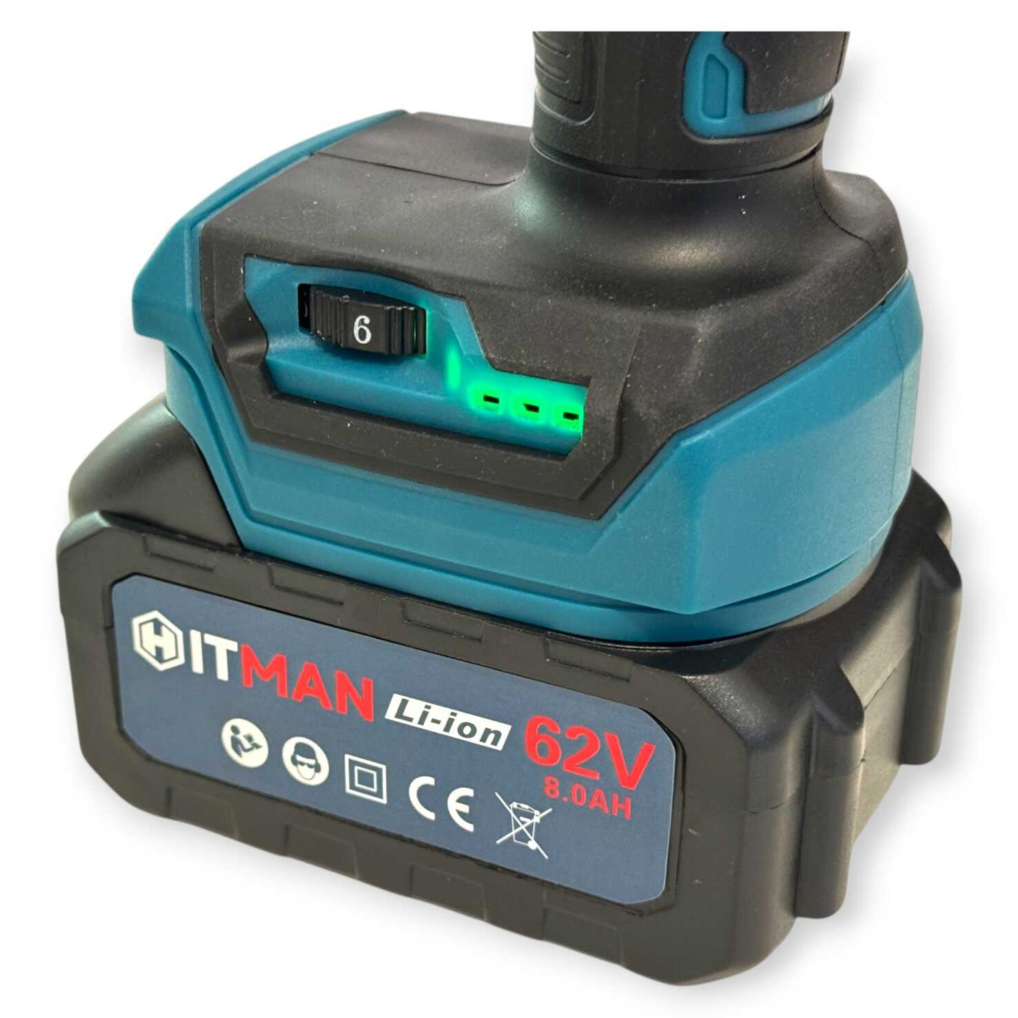 Hitman HT-SLP-6909P Akkus Sziloplaszt Kinyomópisztoly, 62V, 6 Sebességfokozat, LED Fénnyel - Image 6