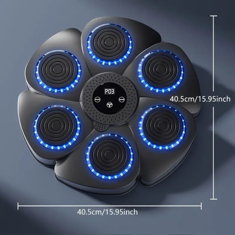 Interaktív Zenei Boksz Edzőgép Fali, Bluetooth, LED Fények, Bokszkesztyűvel - Image 5