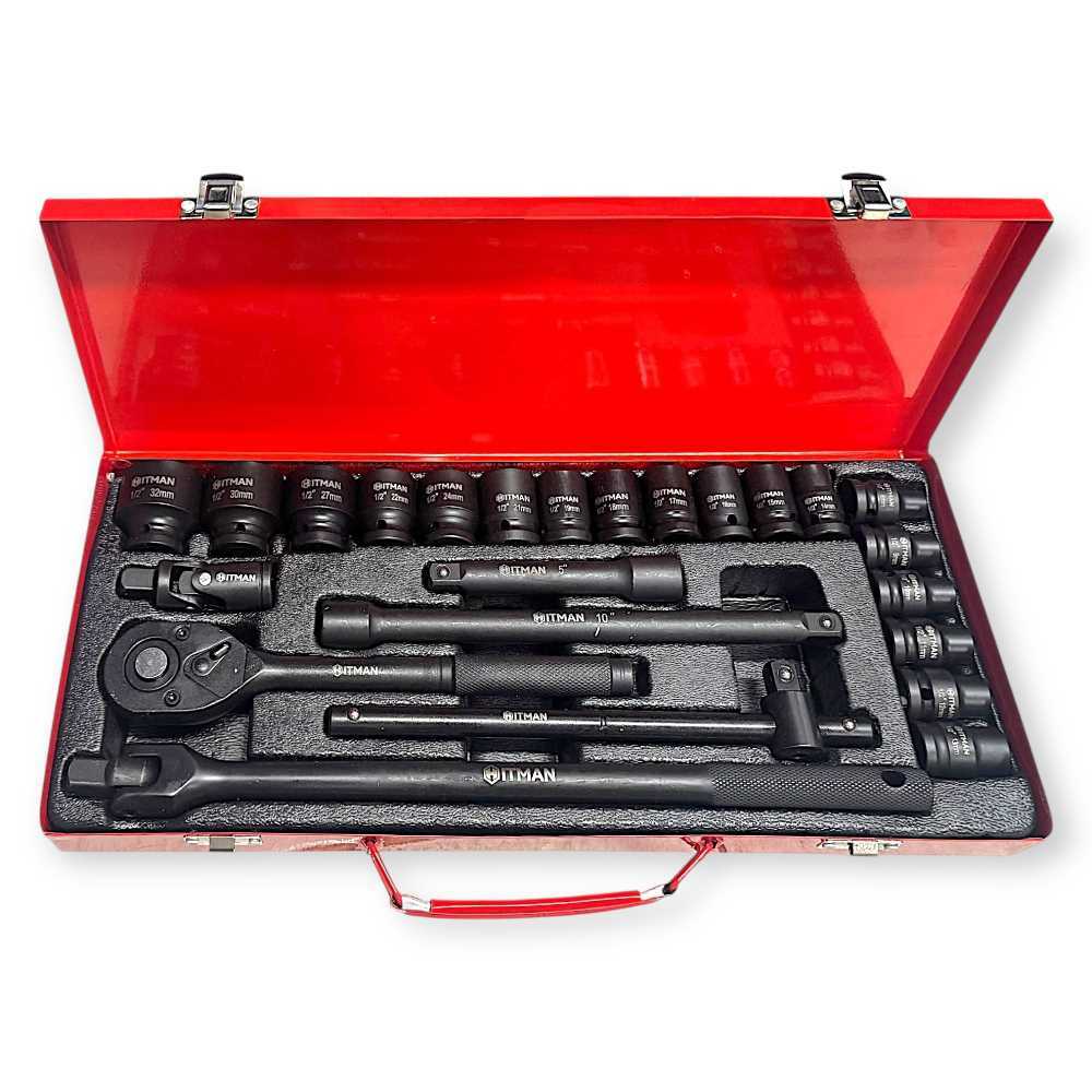 Hitman HA-6818 Erősített 12″ 12-pont Dugókulcs Készlet – 26 Részes Fém Kofferben - Image 6
