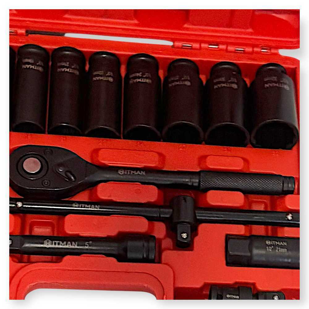 Hitman HA-6844 Gépi Dugókulcs Készlet – 23 Részes, 1/2″, 12-lapfejű Kivitel - Image 7