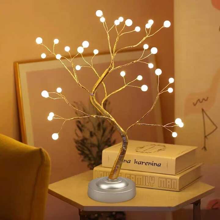 Asztali LED Bonsai (50 cm), Melegfehér, Elemes és Hálózati, Érintőkapcsolós - Image 8