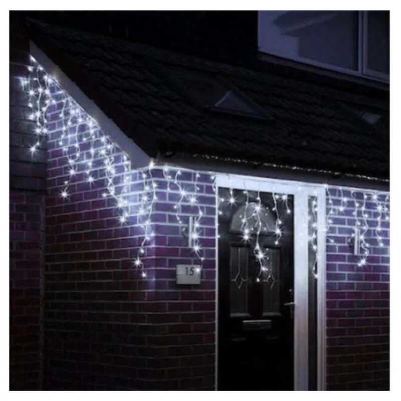 Aigostar Elemes Karácsonyi Jégcsap LED Fényfüzér, 20 m, 400 LED, kültéri, hideg fehér 8 programos - Image 5