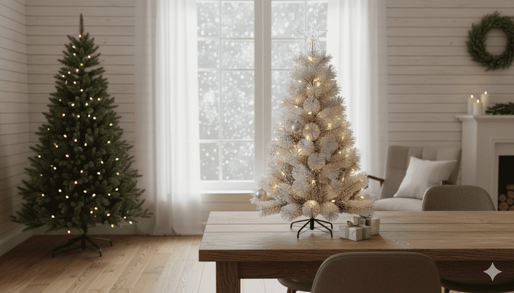 Prémium Karácsonyi havas Normand műfenyő hosszútűlevelű talpal 150 cm - Image 5