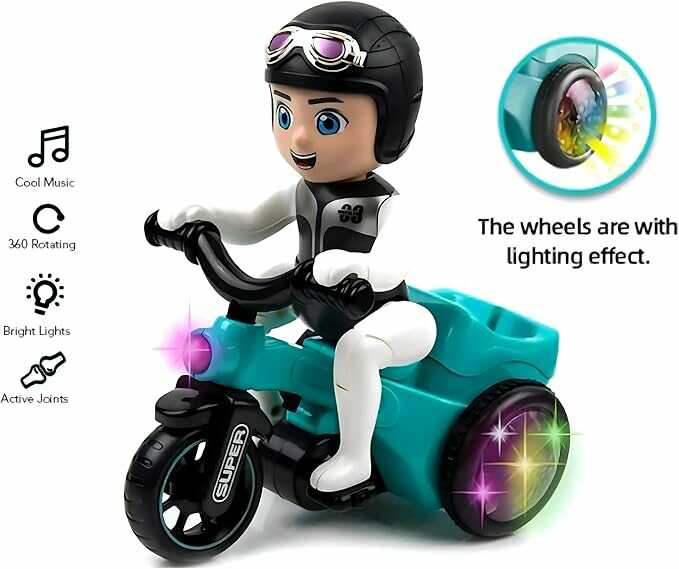 Kaszkadőr három kerekű motor , 360° forgással , villogó fényefektek és hanghatások - Image 5