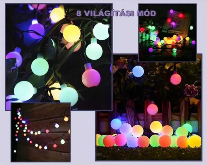 Aigostar Dekoratív LED Fényfüzér, gömb izzó lánc karácsonyi fényfüzér 5 méteres, 50 LED, rgb led , 220V - Image 7