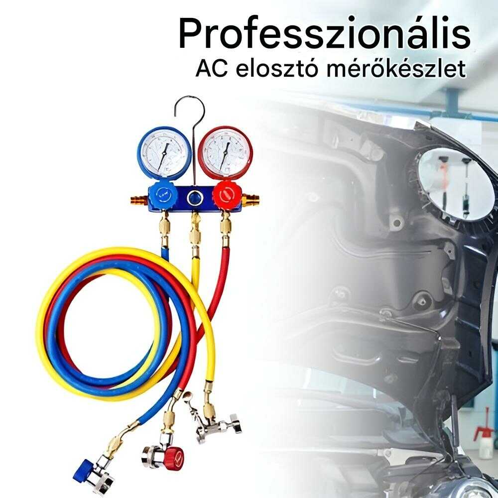 Haina HA-2103 Klímaszerelő Nyomásellenőrző Készlet, 2500 PSI, R410A/R22/R134A Kompatibilis - Image 7