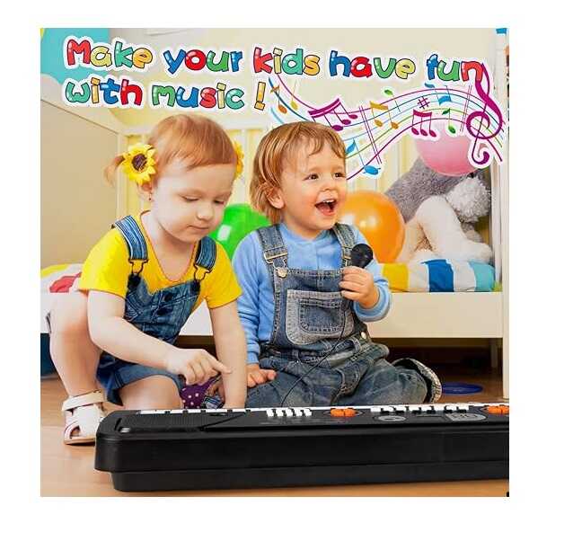 Hordozható gyermekzongora kottatartóval és mikrofonnal , 61 billentyű ,LCD kijelzővel és USB bemenet - Image 7