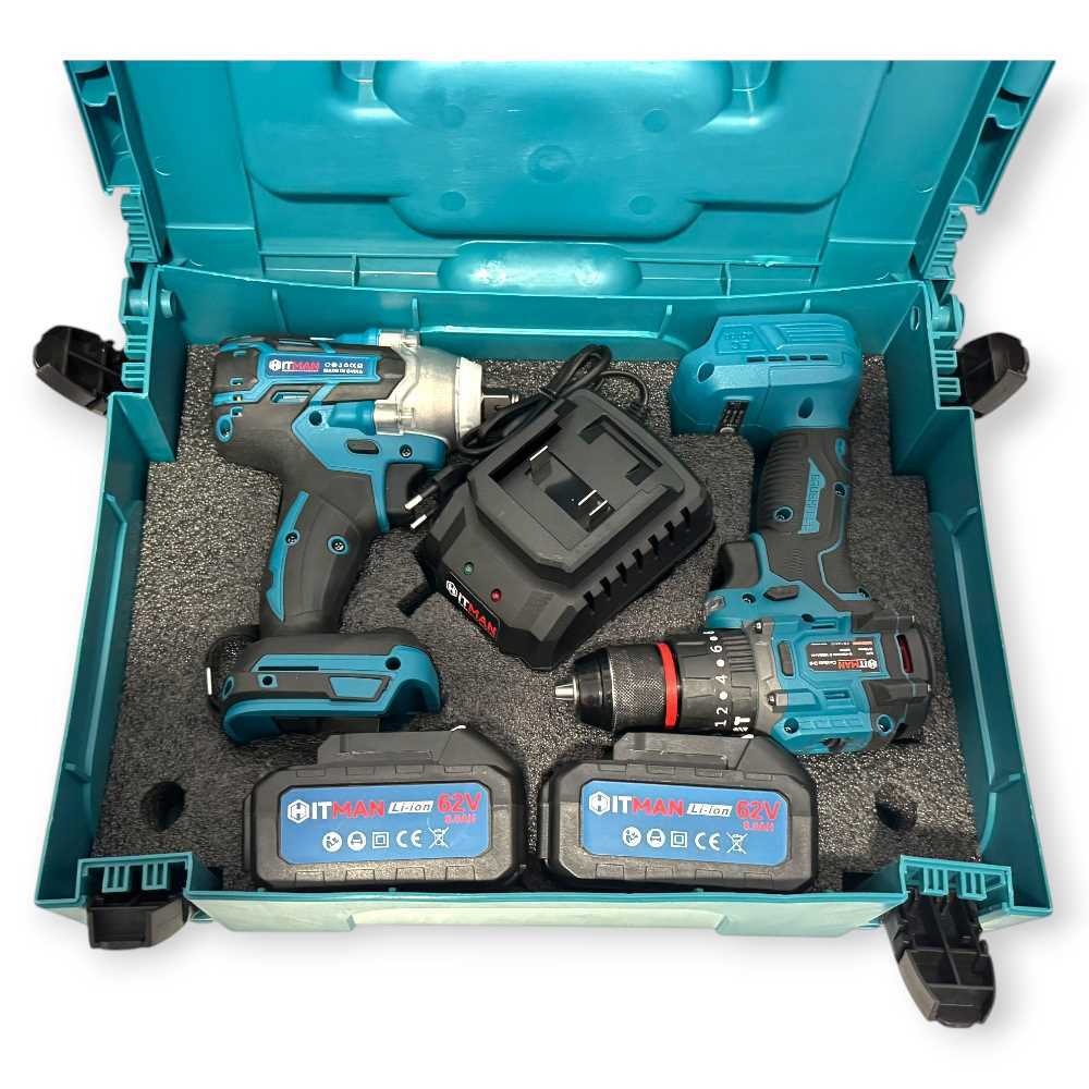 Hitman HT-BBS-6253Pi Akkumulátoros Készlet - 62V, 8.0Ah, Fúró és Kerékkulcs - Image 7