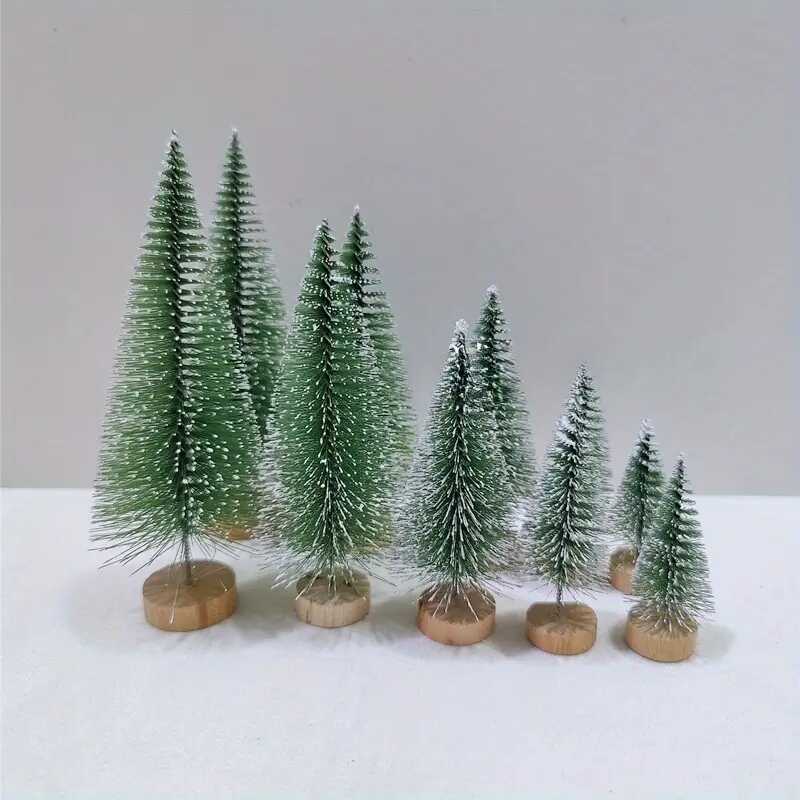 Hópihe mini Karácsonyfa Diszfenyő Asztalikarácsonyfa zöld havas Fa talpal 20 cm - Image 8