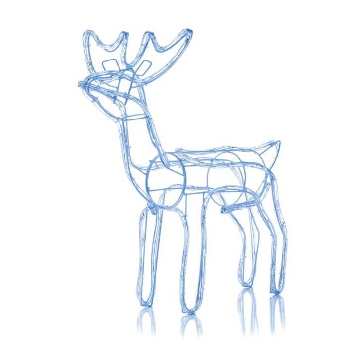 Karácsonyi 3D LED-es mozgó rénszarvas, 120 cm, kül- és beltéri karácsonyi dekoráció Kék 220 v - Image 4
