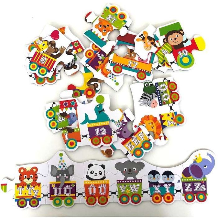Hatalmas vonat puzzle, magyar számok és ábécé - Image 3