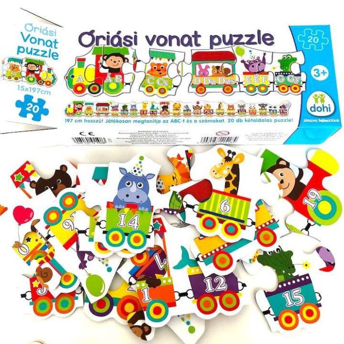Hatalmas vonat puzzle, magyar számok és ábécé - Image 4