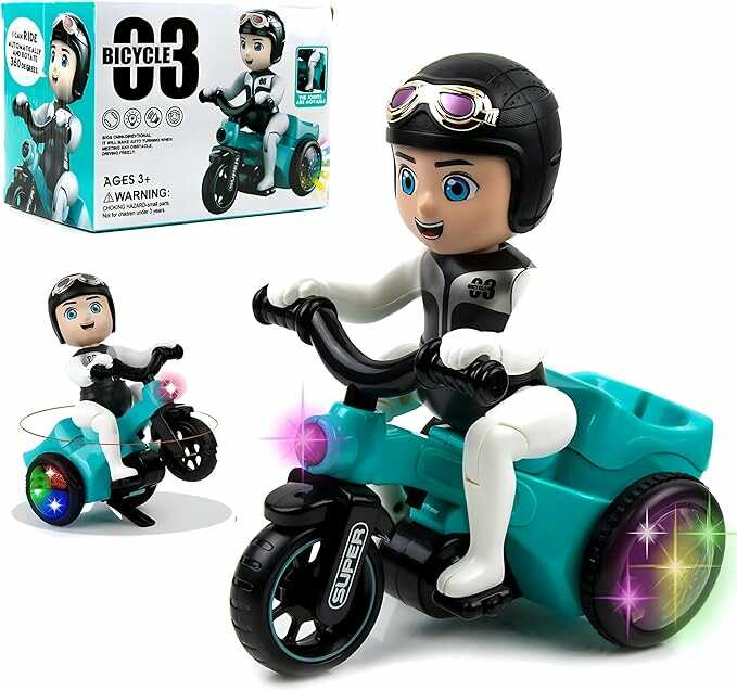 Kaszkadőr három kerekű motor , 360° forgással , villogó fényefektek és hanghatások