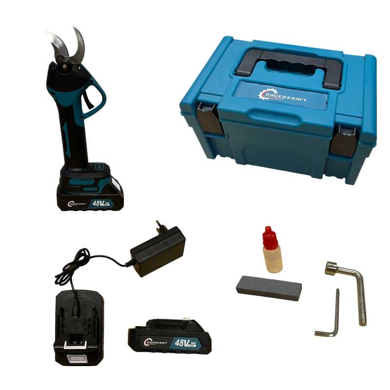 Dauerkraft Akkus metszőolló és teleszkópos hosszabbító kar szett, 32mm vágási átmérő, 200cm-ig - Image 8