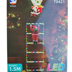 Mikulás Létrán mászik Led Fénydekoráció 1.5 méter, Többszínű RGB LED, 8 Program T0421
