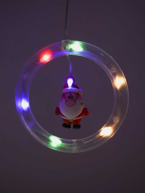 Karácsonyi Kör Fényfüggöny 10 db Gyűrűvel, 3 m x 0.6 m, Melegfehér, Karácsonyi Mintákkal - Image 10