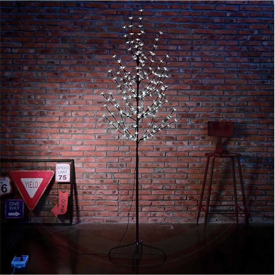 Karácsonyi LED Virágfa Dekoráció (130 cm, 92 LED),Hidegfehér Sakura, Hálózati - Image 5