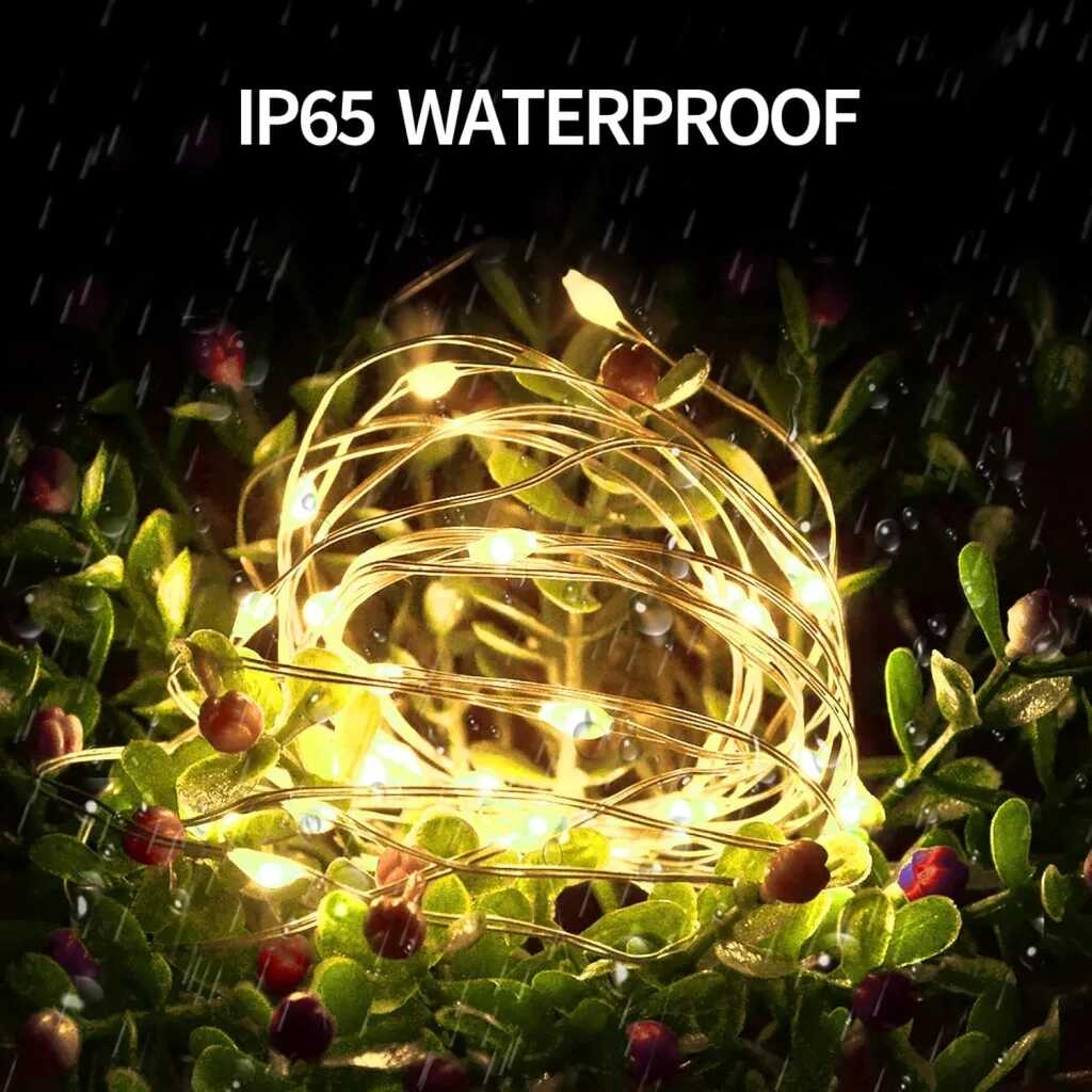 Aigostar elemes Drót gömb Fényfűzér karácsonyfa égősor 5 méter 50 led melegfehér beltéri - Image 3