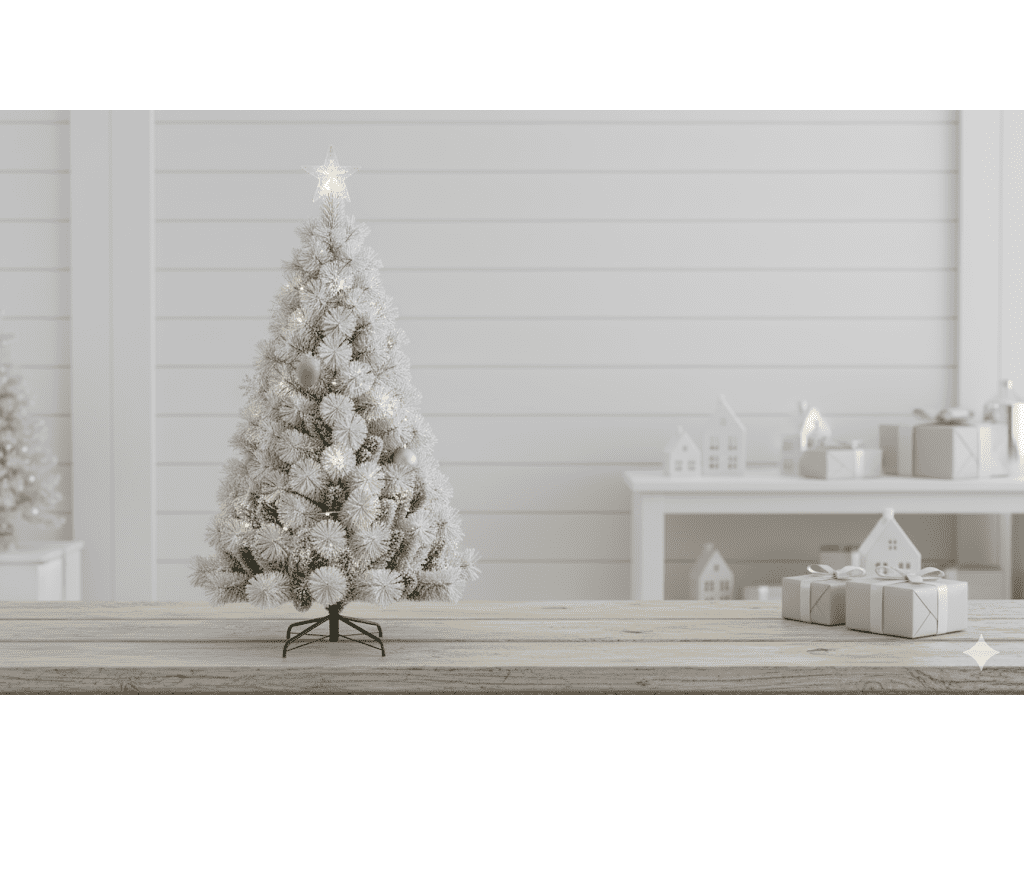 Prémium Karácsonyi havas Normand műfenyő hosszútűlevelű talpal 90 cm - Image 4